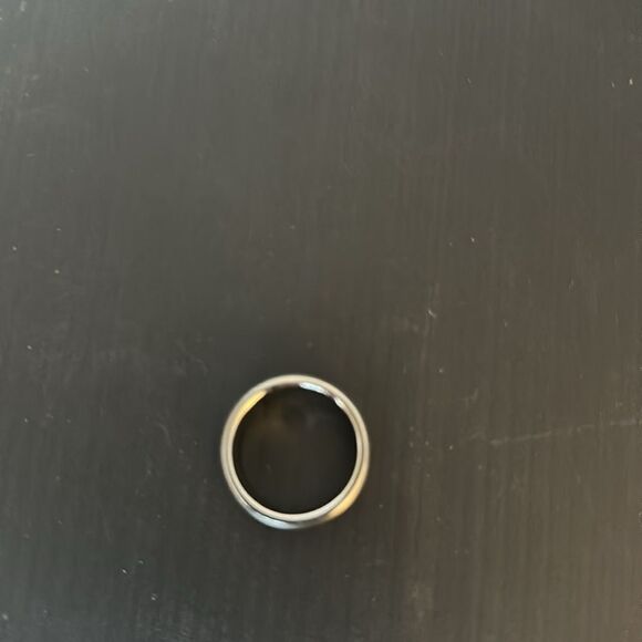 Stainless steel blue wave cut ring - Picture 2 of 3